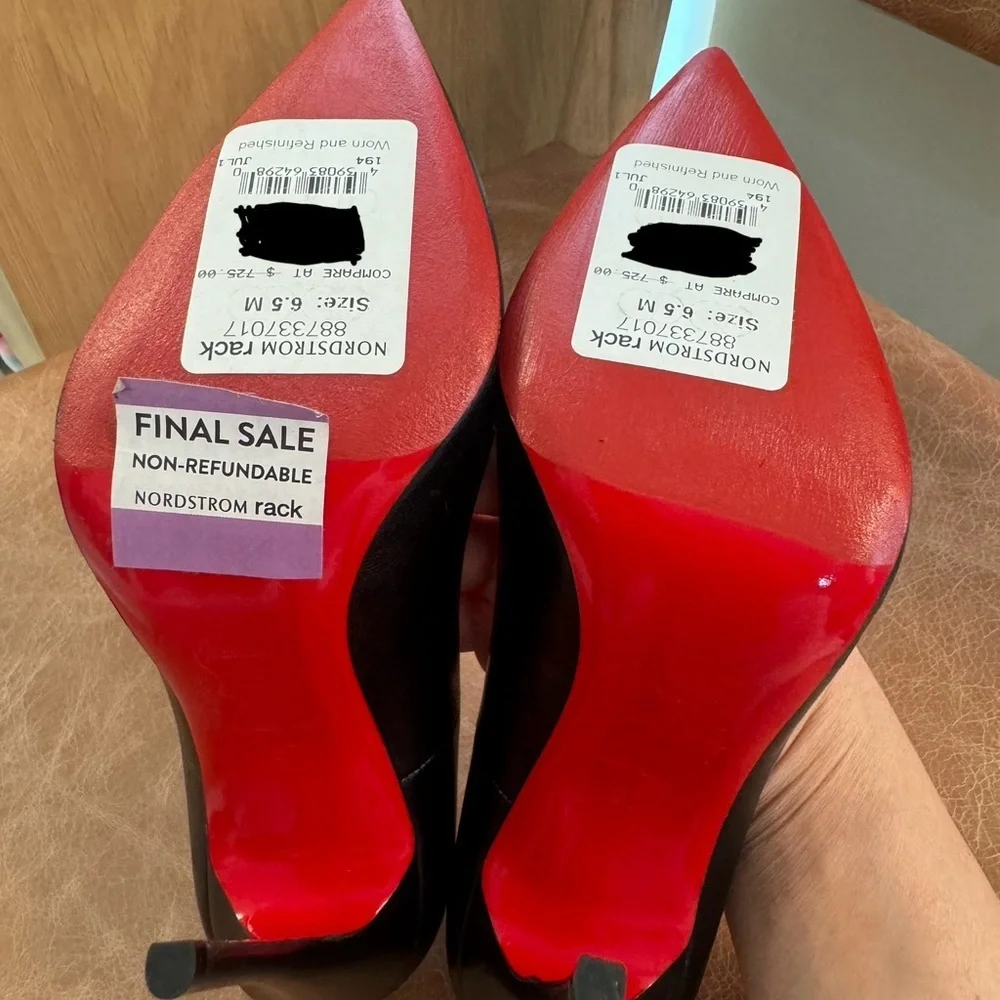 Kate Red Sole High-Heel Pumps, Black  37 - Picture 4 of 12